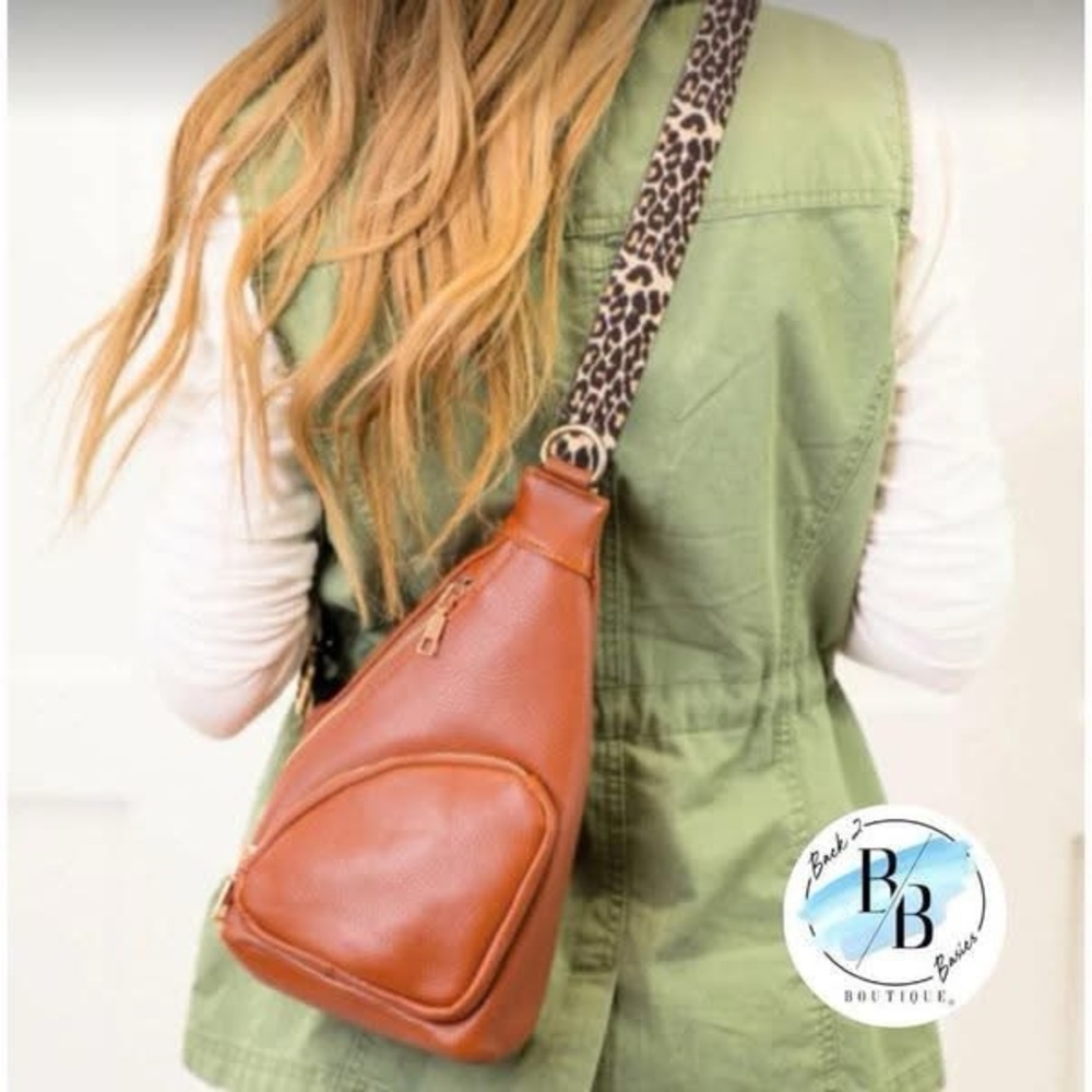 Sling Bag with Leopard Strap
